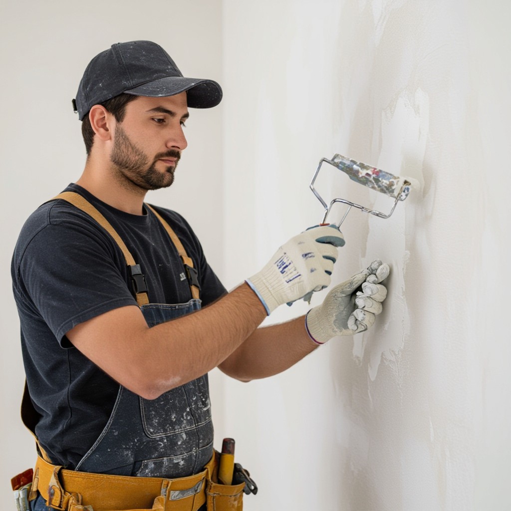 Plasterer at work