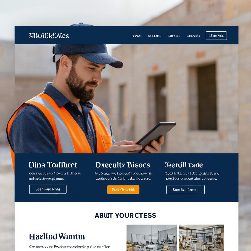 Builder website on tablet