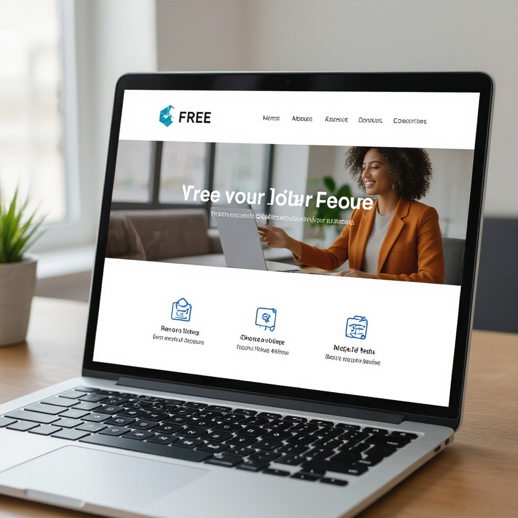 Free website template on laptop