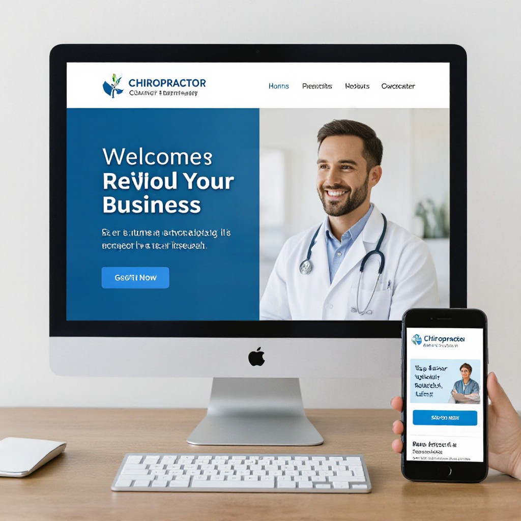 Chiropractor practice website on devices