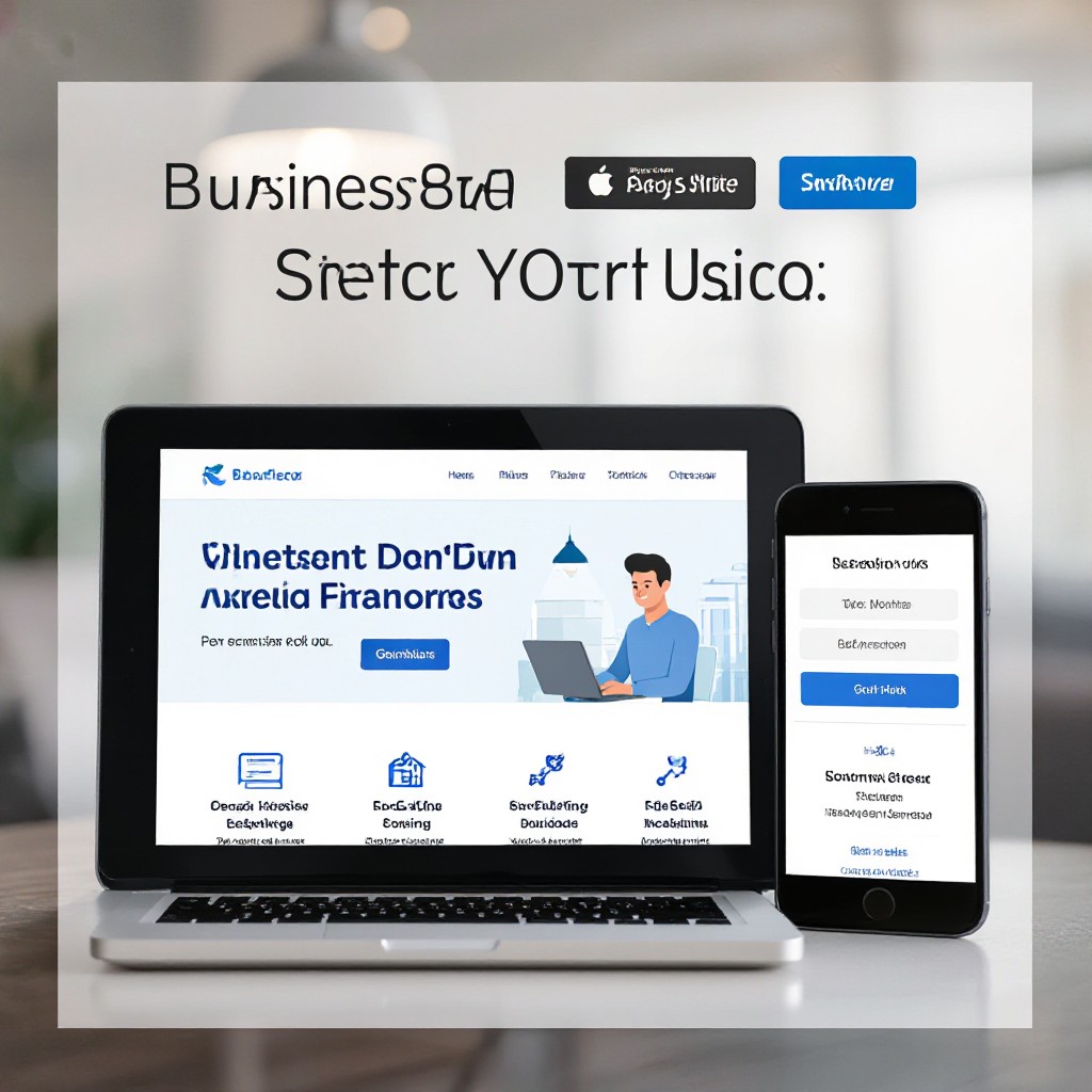 Responsive business website on tablet and phone