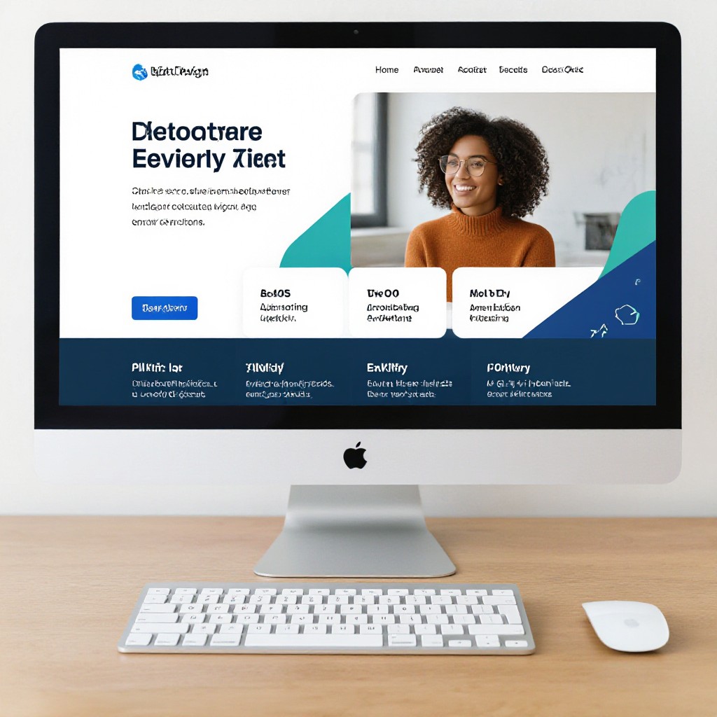 Web design concept on computer screen