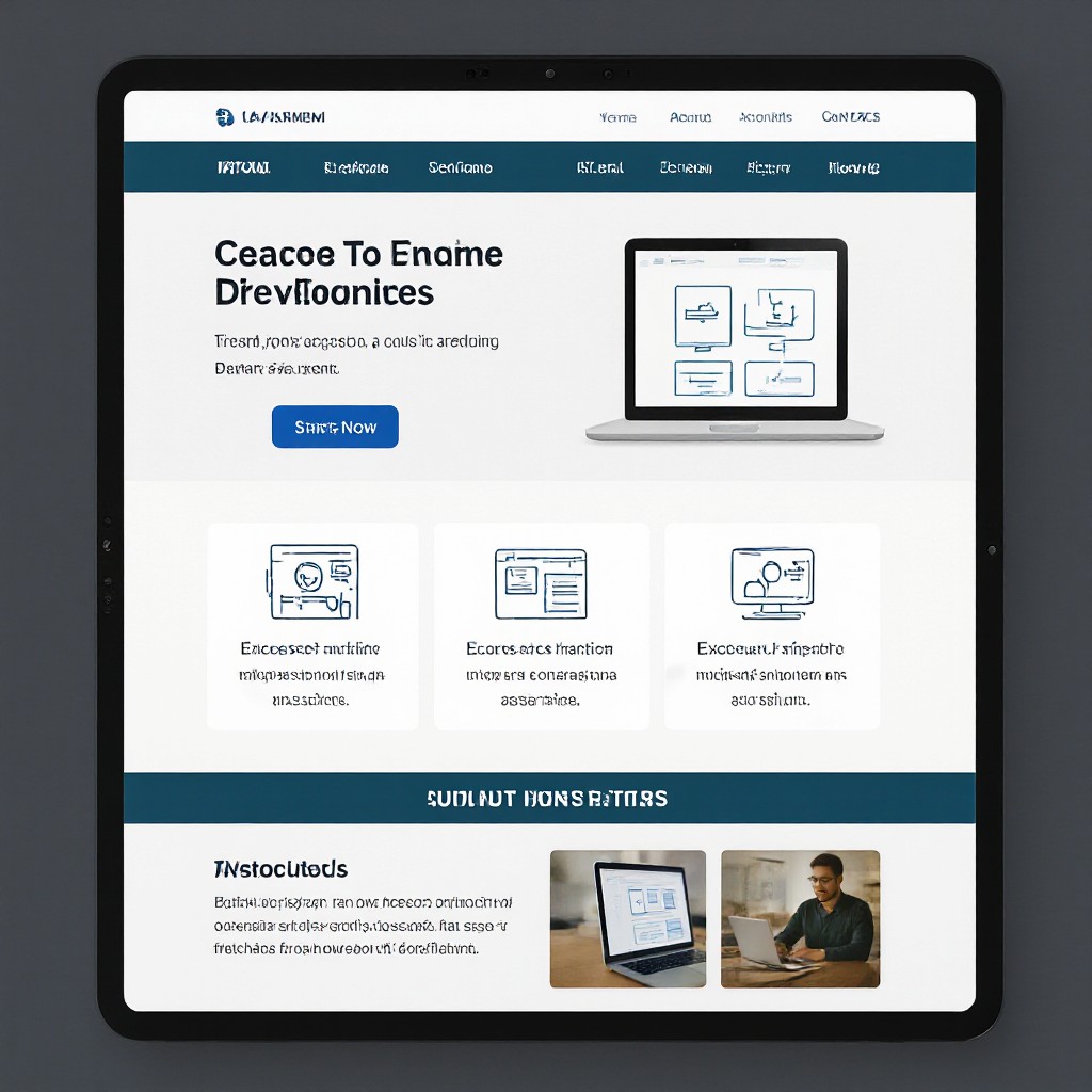 Wireframe of a website page