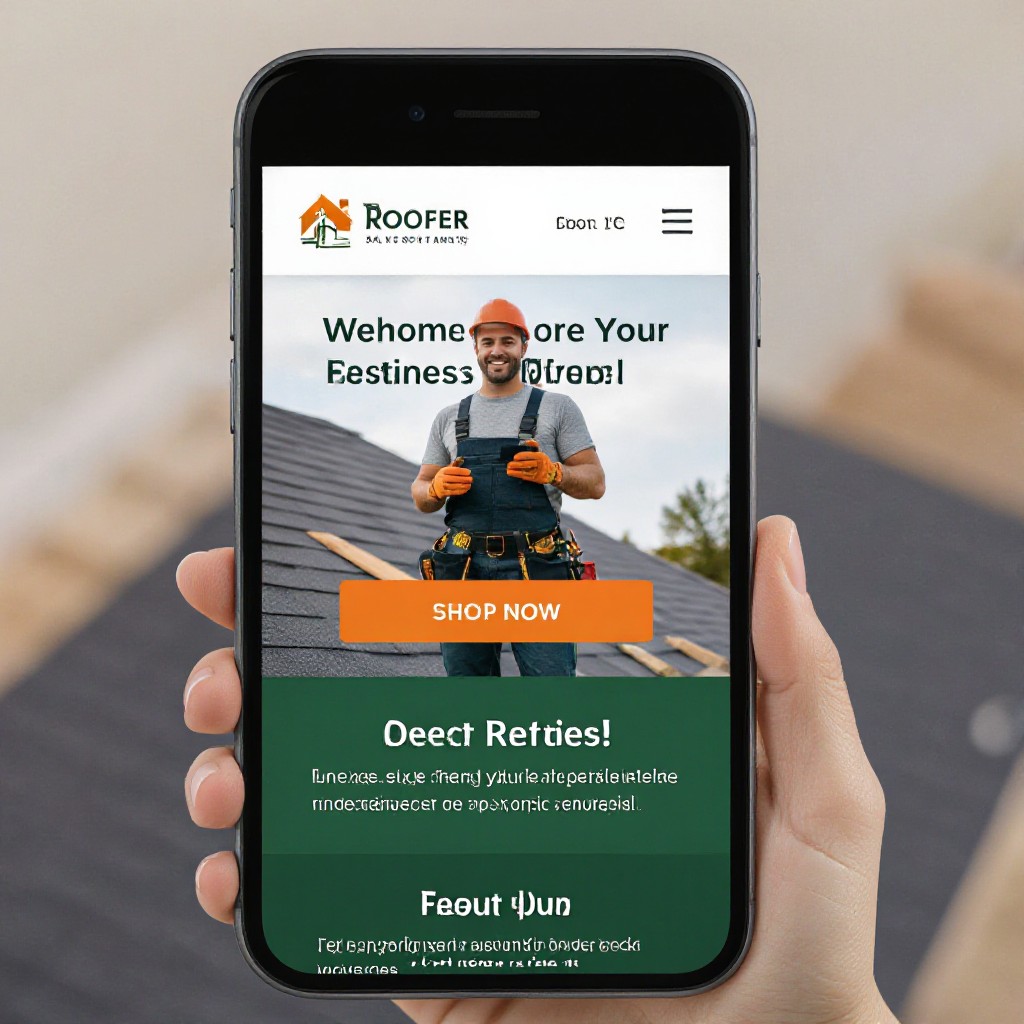 Roofing website on mobile