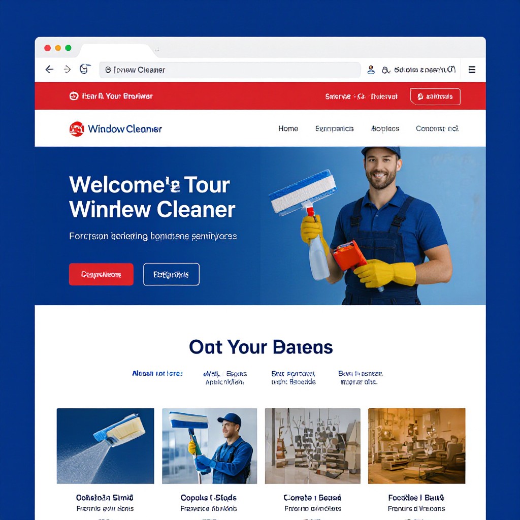 Mobile preview of window cleaning website