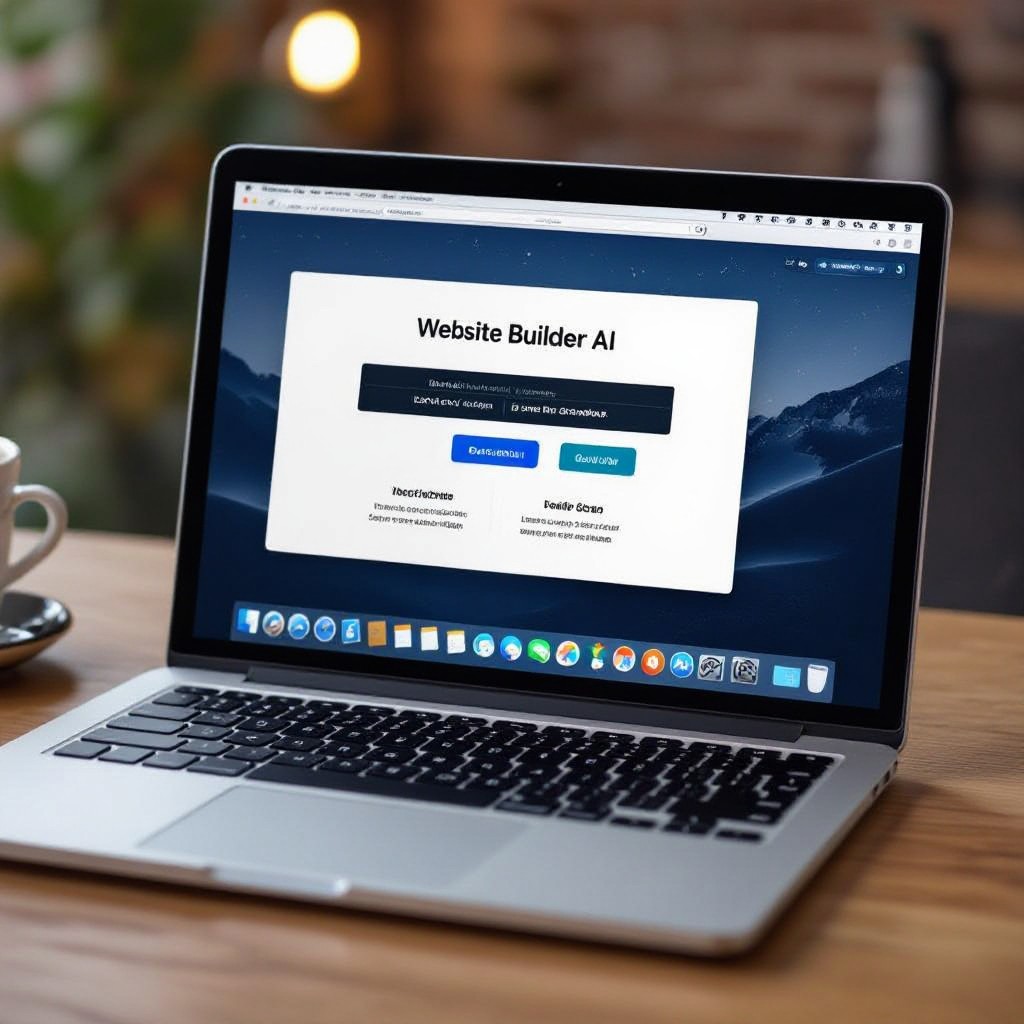 Laptop with AI website builder