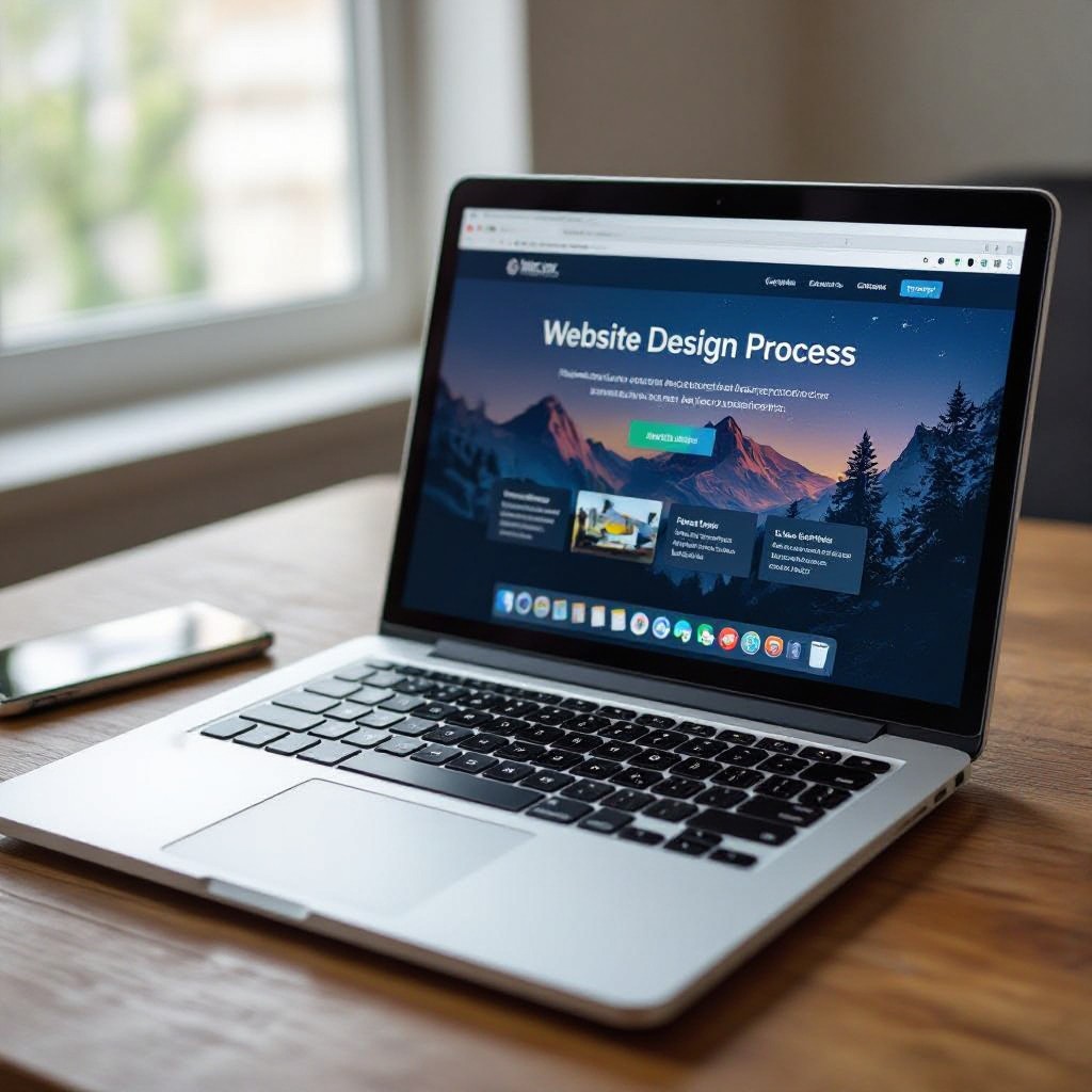 AI building a website on a laptop screen