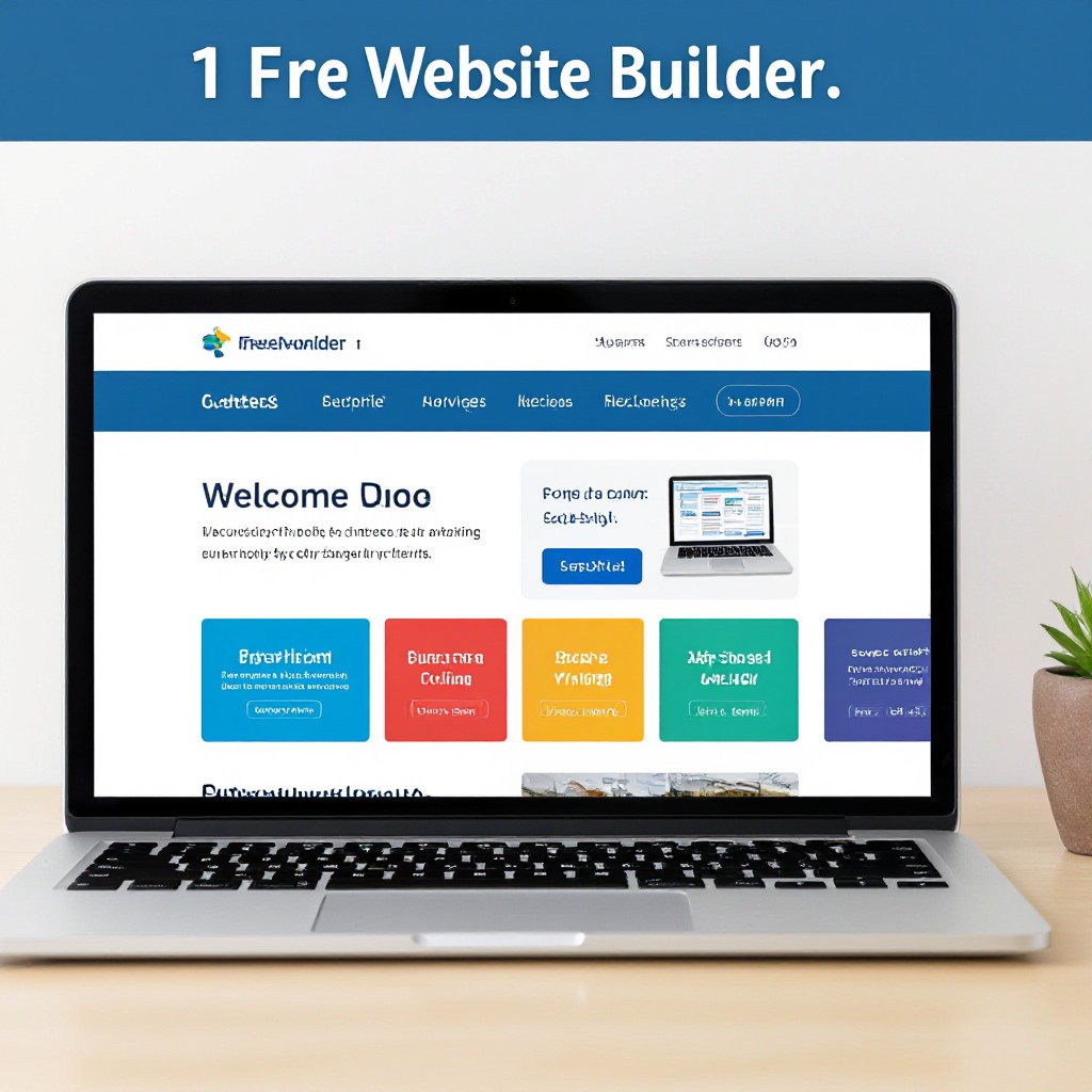 Free website builder interface on laptop screen