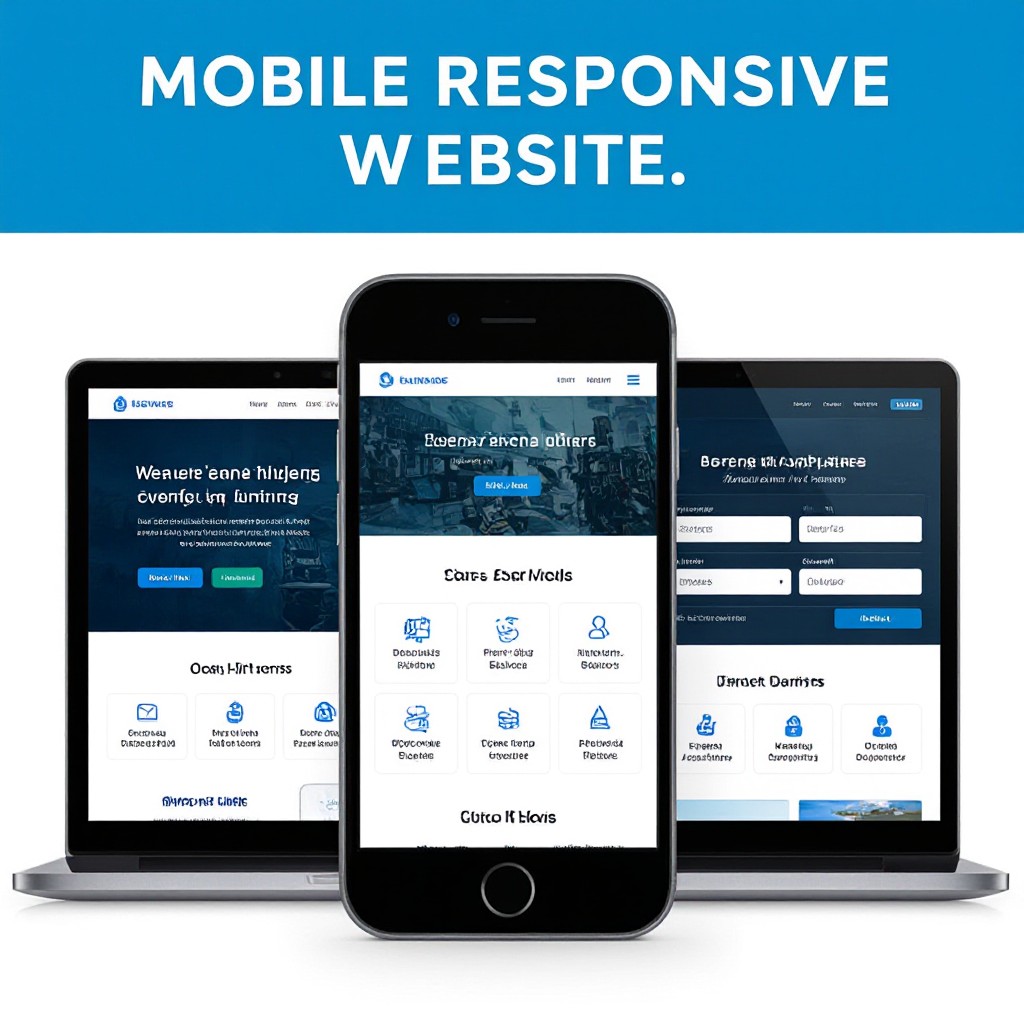 Example of AI generated website on different devices