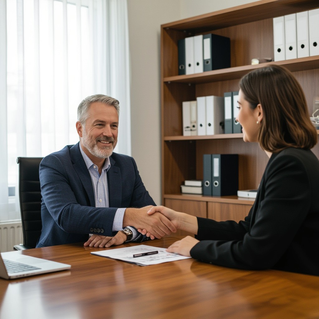 Conveyancer meeting client