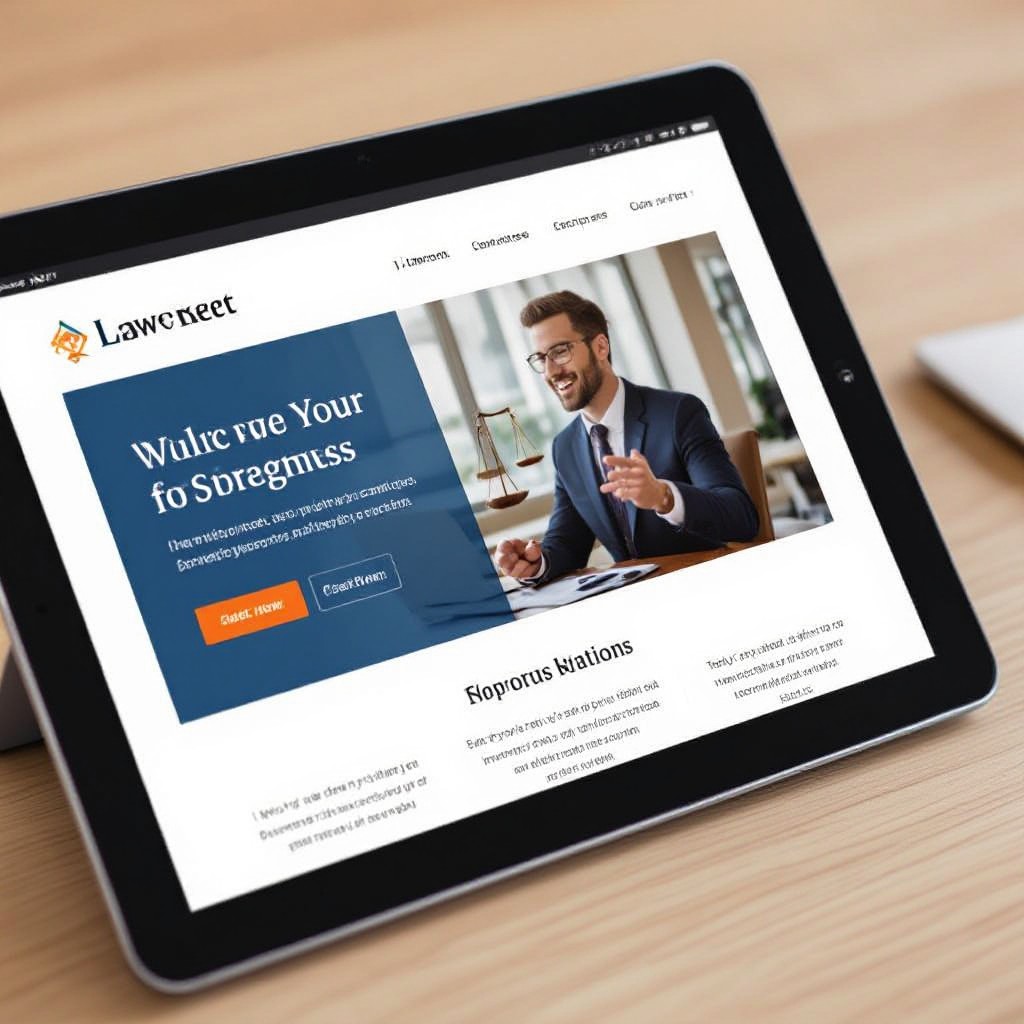 Lawyer website on tablet