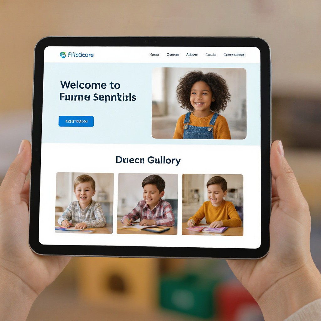 childcare gallery on tablet