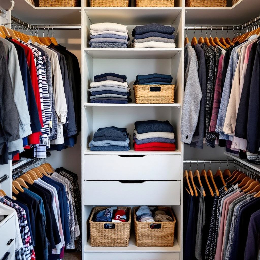 Home organiser sorting closet