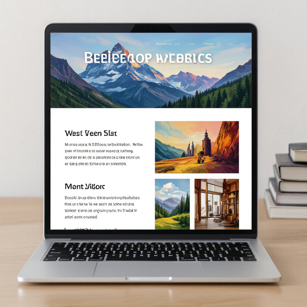 Artist portfolio on laptop