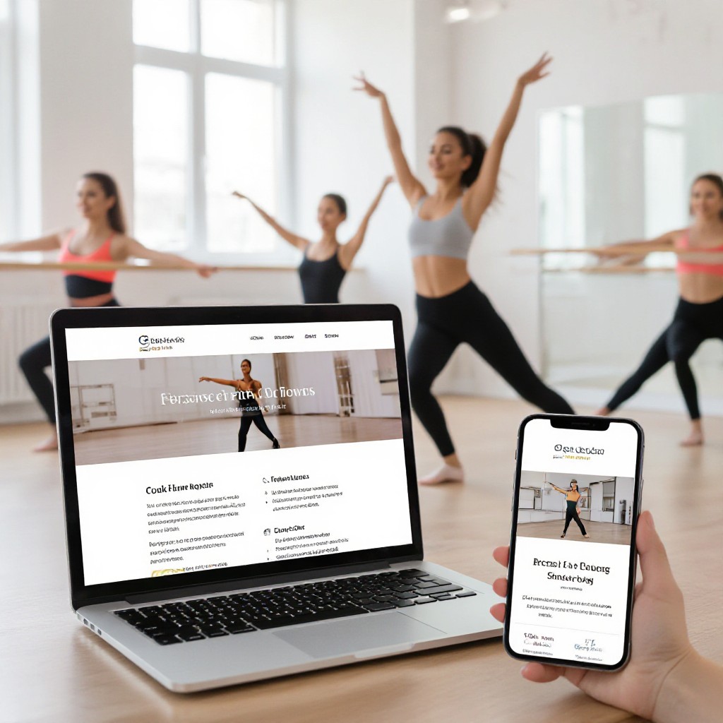 dance studio website on devices