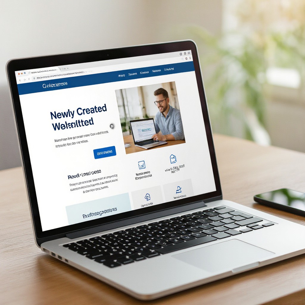 new website on laptop