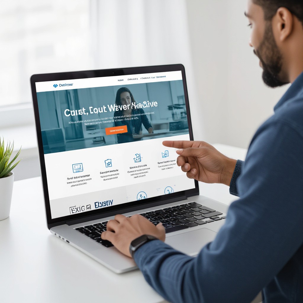 Designer showing custom website design