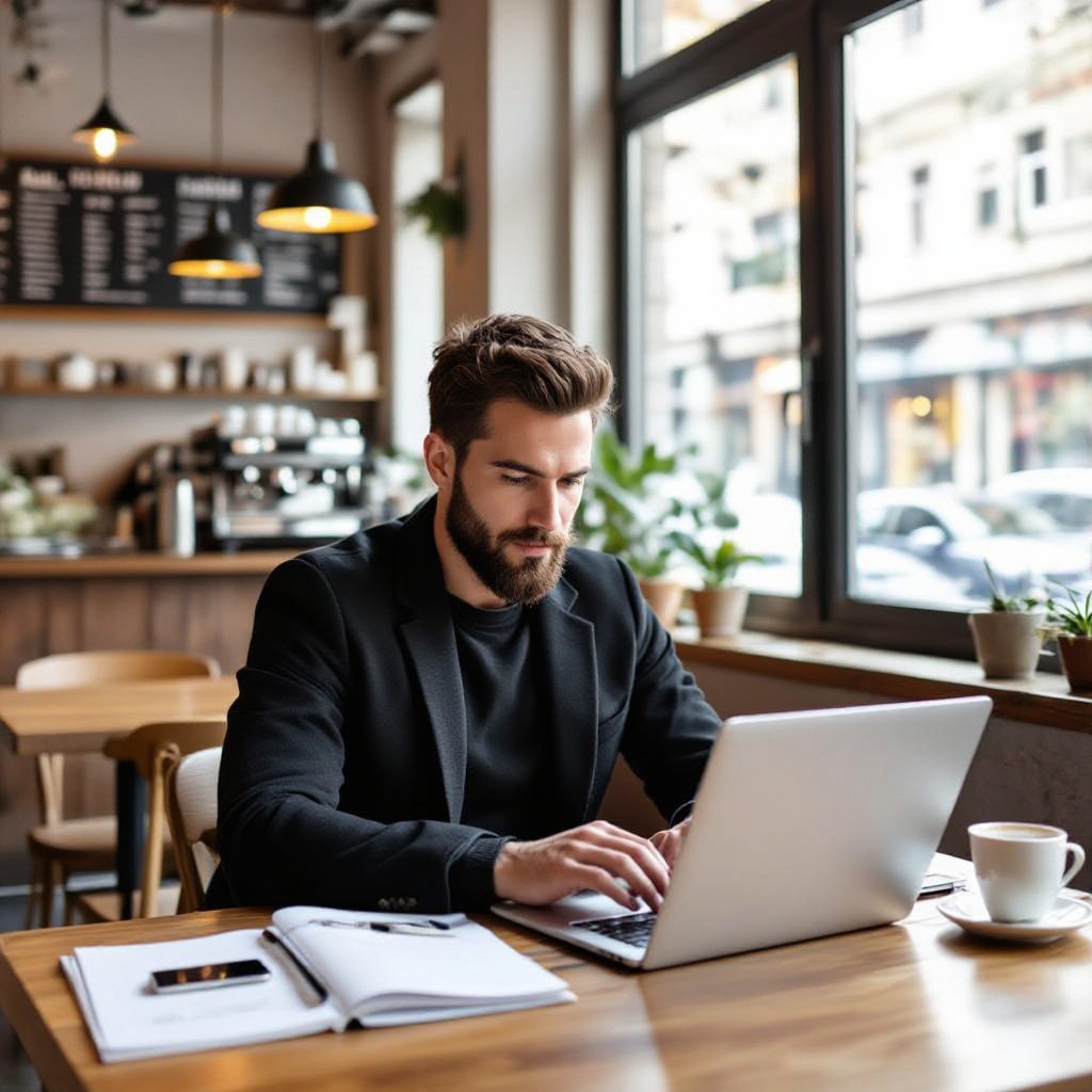 Online web design interface on laptop
