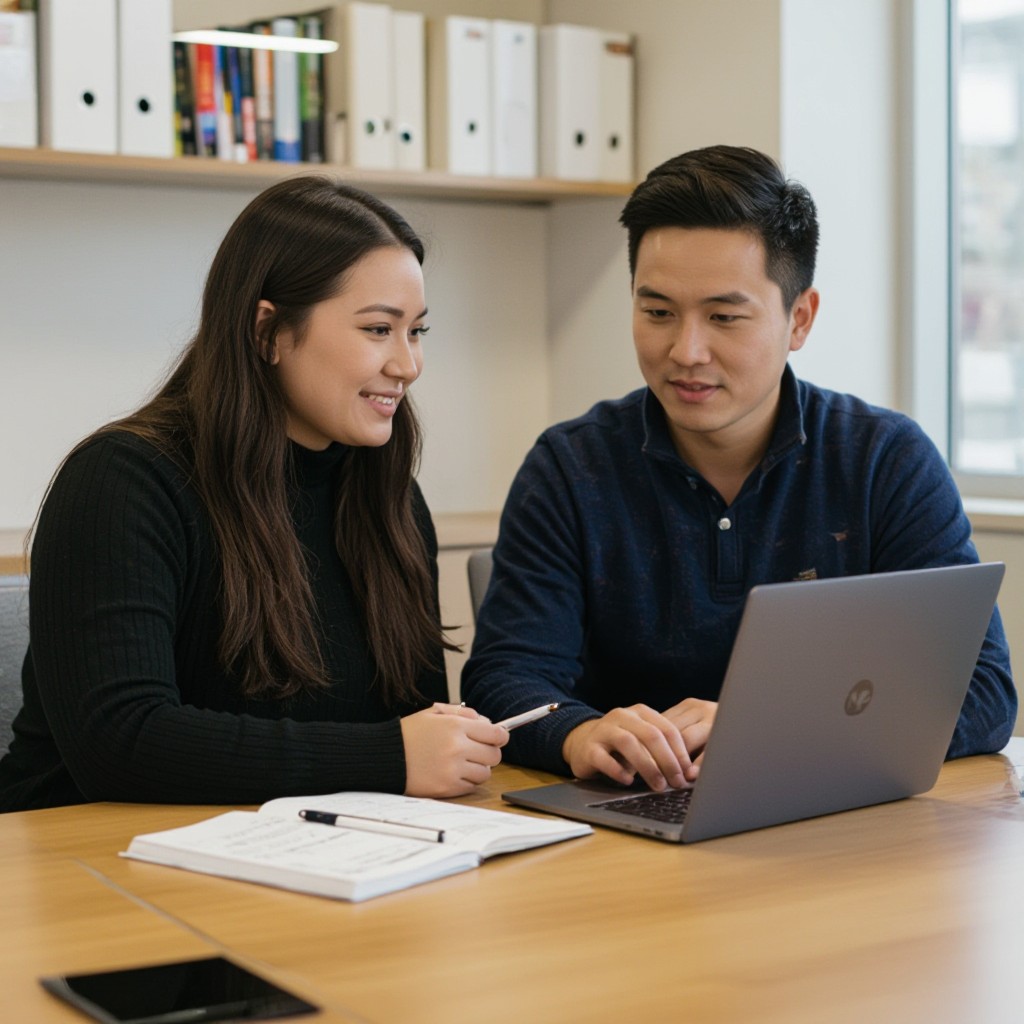 Study coach working online