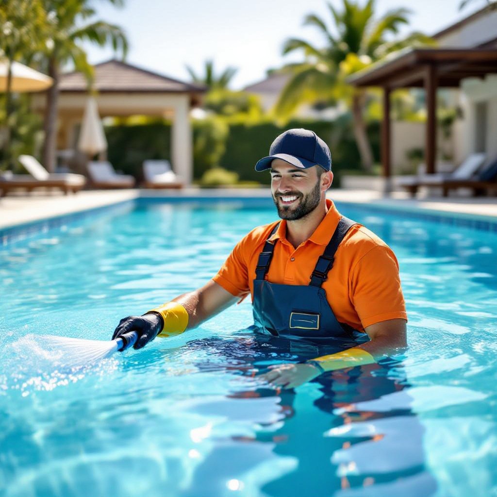 Pool Technician at Work