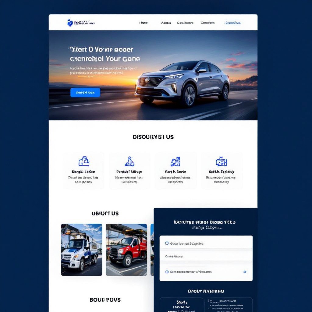 Towing company website displayed on phone and laptop