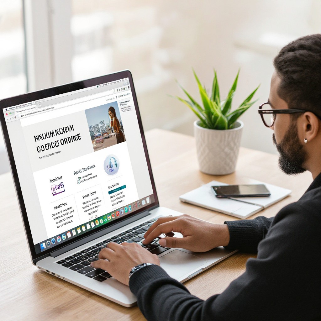 Designer working on a website