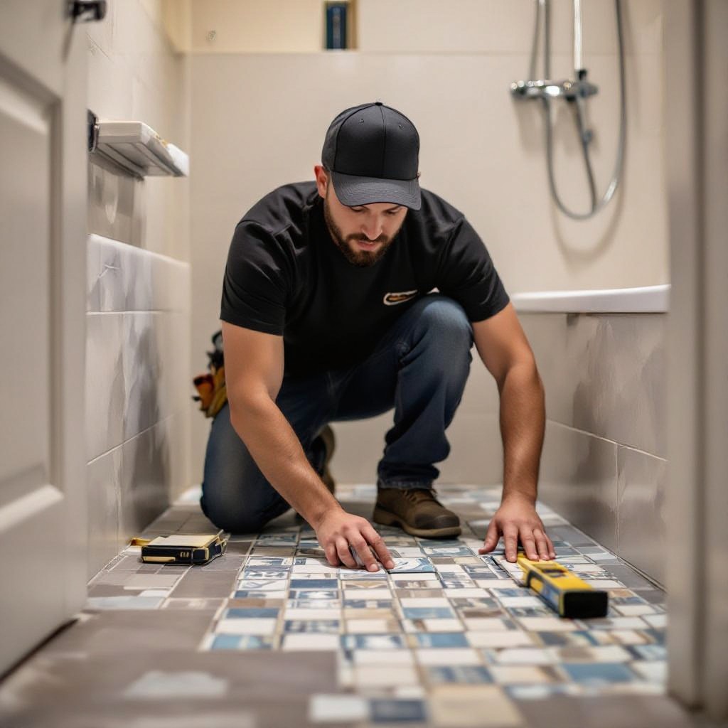 Tiler working