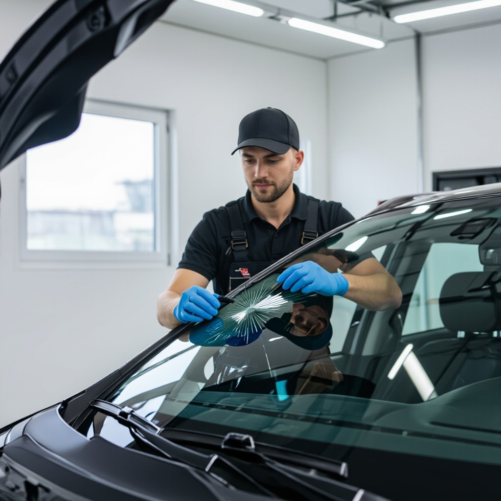 Windscreen repair in action
