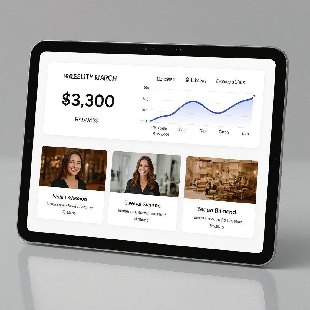 Analytics dashboard for salon website
