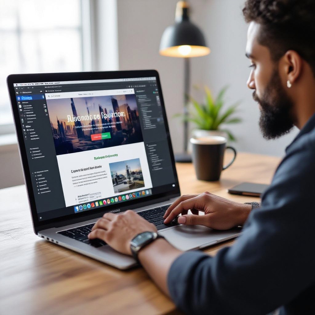 designer working on website