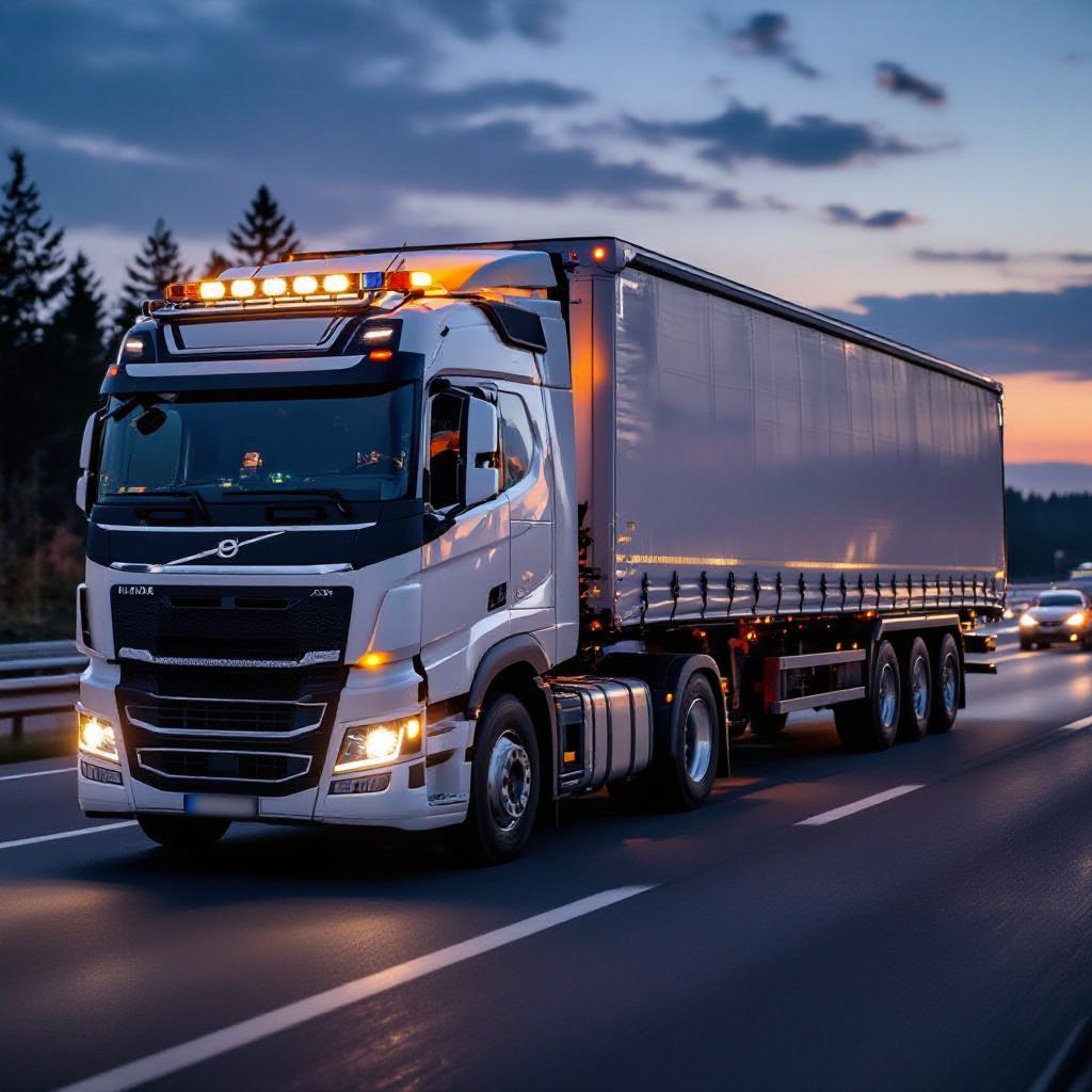 Towing truck on highway