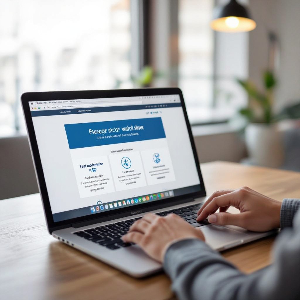 Designing a free website on a laptop