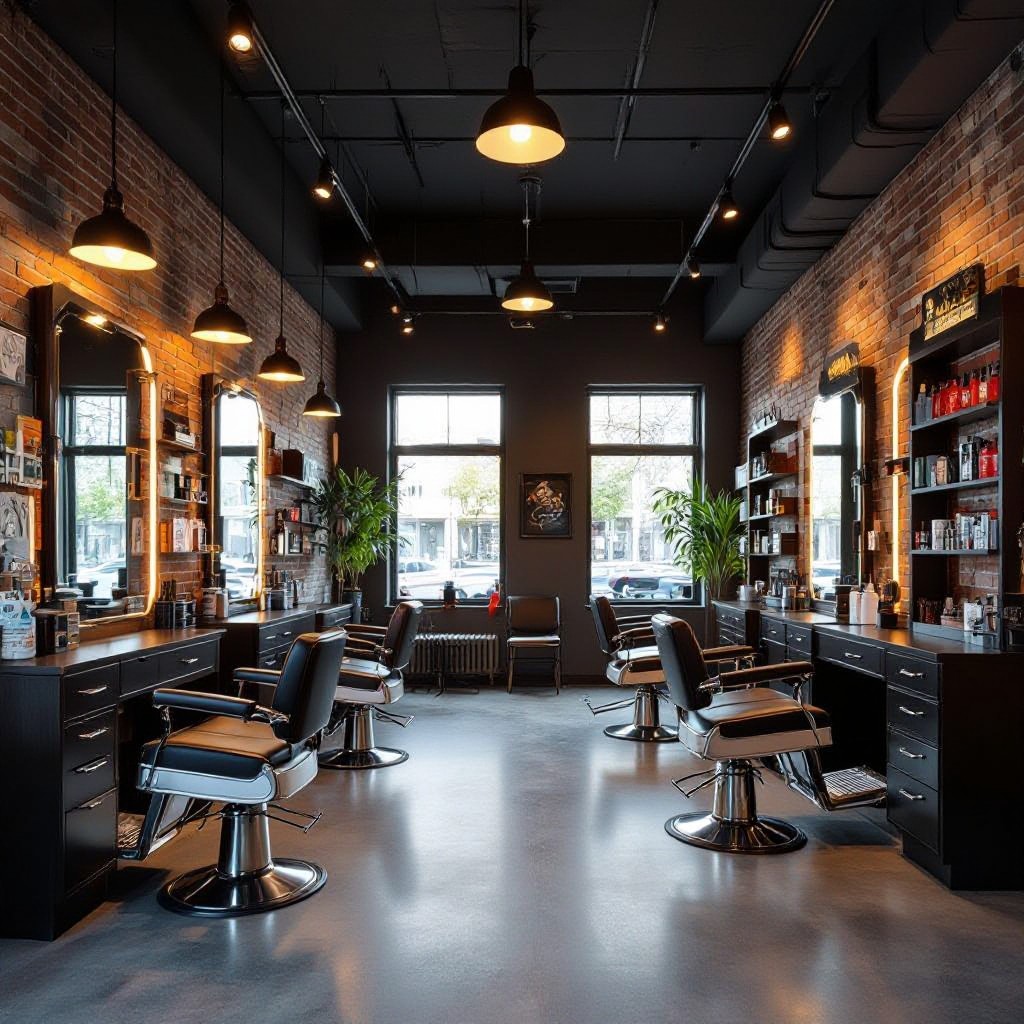 Modern barber shop interior