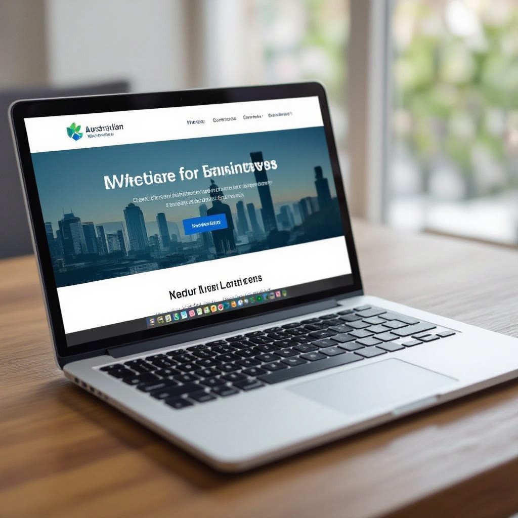Australian small business website on laptop